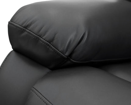 Alva Electric Recliner 3 Seater Sofa In Black Leather
