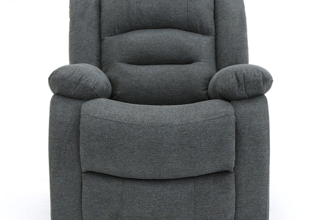 Alva grey fabric electric power reclining chair with usb port and side pockets