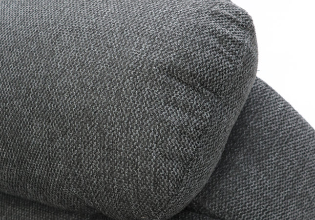Alva grey fabric electric power reclining 2 seater both seats recline with usb port and side pockets