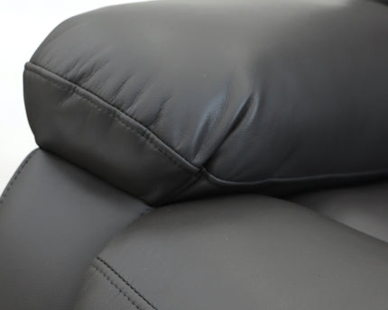Alva grey leather electric power reclining chair with usb port and side pockets