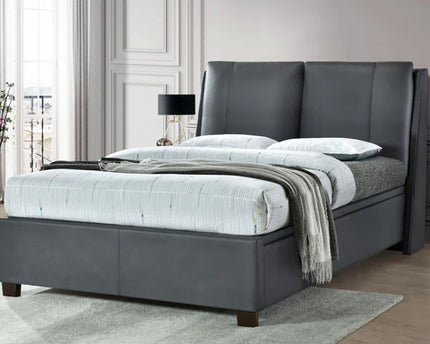 Ashleigh Grey Ottoman Bed Bundle - Double or King Size