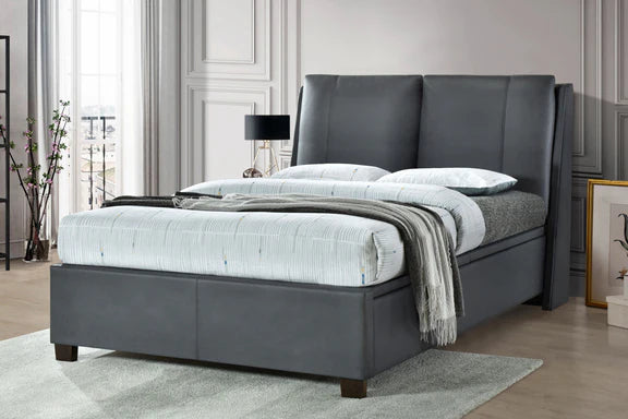 Ashleigh Grey Ottoman Bed Bundle - Double or King Size