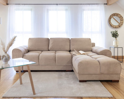 Azzuro Universal Corner Sofa Bed – Mocha