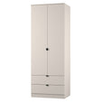 Matt White / Tall 2 Door With 2 Drawer Wardrobe
