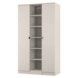 Matt White / Tall Triple With Shelves Wardrobe
