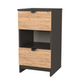 Oak And Graphite / 2 Drawer Locker With Shelf