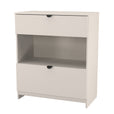 Matt White / 2 Drawer Deep Chest With Shelf