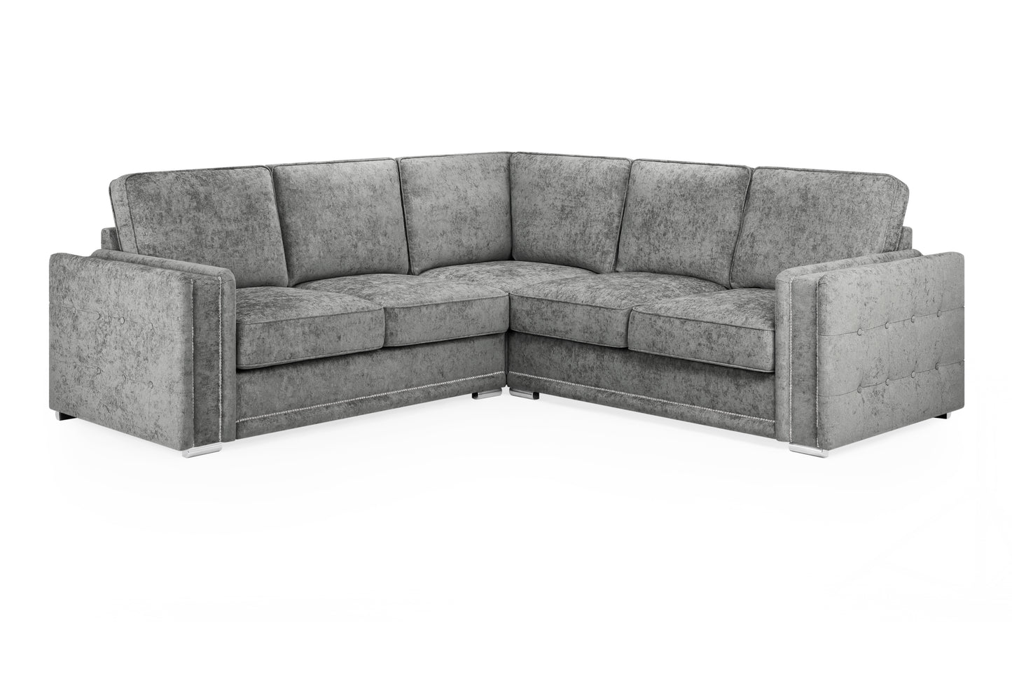 Bentley 2c2 Seat Sofa Set - Charcoal With soft polyester upholstery and luxury foam cushions,Pin button detailing arms