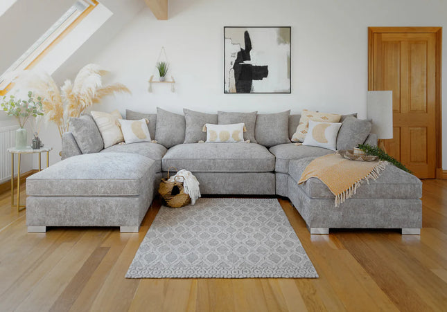 Bishop U Shape Sofa In Truffle - Pillow Back