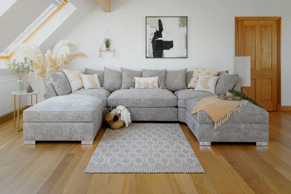 Bishop U Shape Sofa - Truffle - Pillow Back