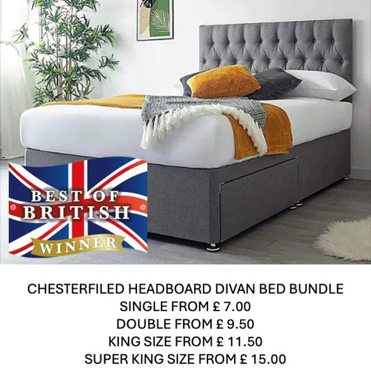 Divan Bed-Bundle - Chesterfield Headboard