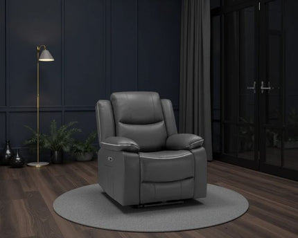 Harald Power Recliner Armchair In Black Leather