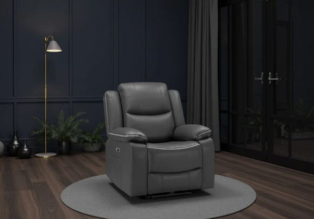 Harald Power Recliner Armchair In Black Leather