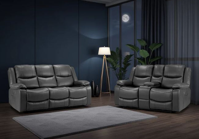 Harald Power Recliner 3+2 Sofa Set In Black Leather