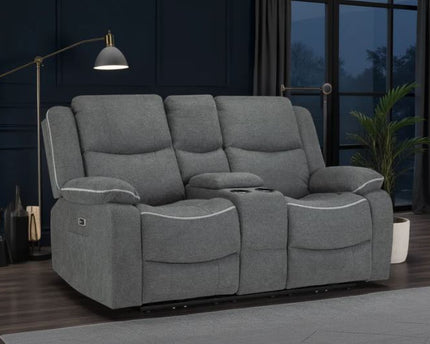 Harald Power Recliner 2 Seater Sofa In Grey Fabric
