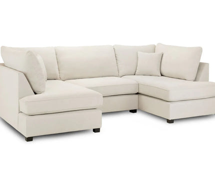 Carnaby U Shape Sofa Including Footstool - Mink, Seat Cushions: Removable, Back Cushions: Removable, Foam-filled Seat Cushions 
