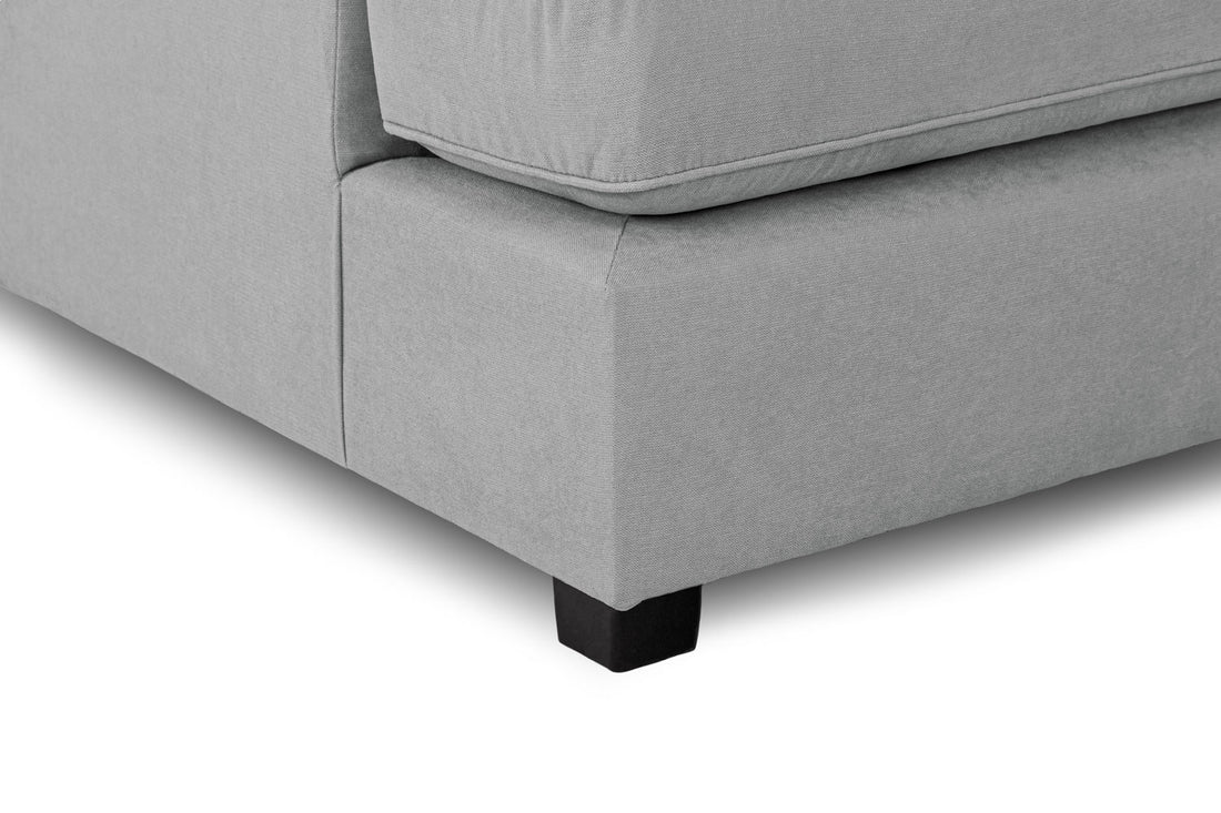 Carnaby U Shape Sofa Including Footstool - Grey, Seat Cushions: Removable, Back Cushions: Removable, Foam-filled Seat Cushions 
