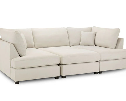 Carnaby U Shape Sofa Including Footstool - Mink, Seat Cushions: Removable, Back Cushions: Removable, Foam-filled Seat Cushions 