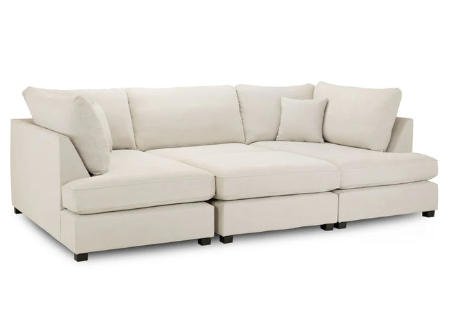 Carnaby U Shape Sofa Including Footstool - Mink, Seat Cushions: Removable, Back Cushions: Removable, Foam-filled Seat Cushions 
