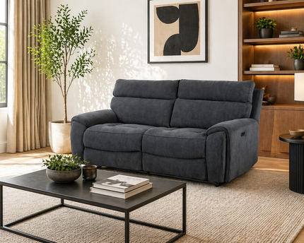 Atlanta 2 Seater Power Recliner Sofa In Grey