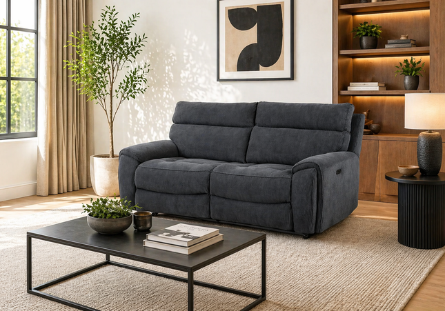 Atlanta 2 Seater Power Recliner Sofa In Grey