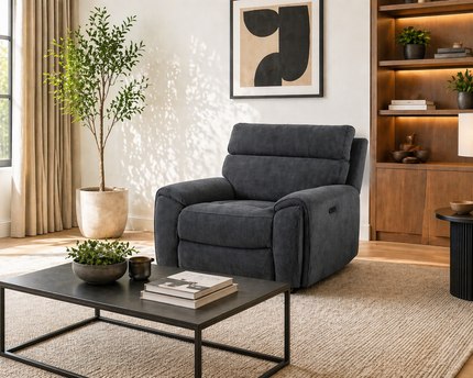 Atlanta Power Recliner Arm Chair In Grey