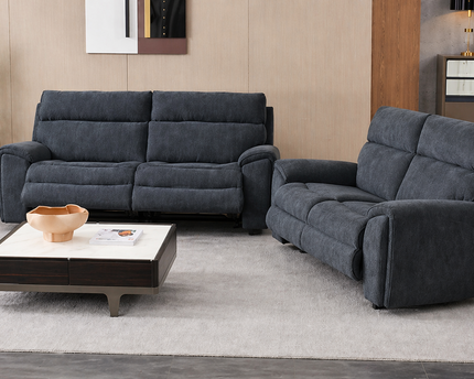Atlanta 3+2 Seater Power Recliner Sofa Set In Grey