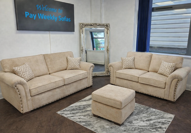 Harrison 3 And 2 Sofa  Set In Beige