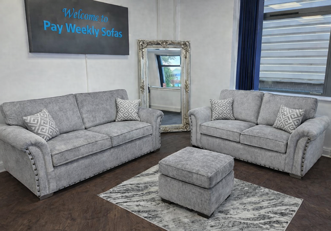 Harrison 3 And 2 Sofa  Set In Grey