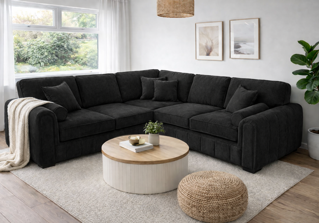 Michelle Corner Sofa In Black
