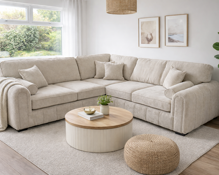 Michelle Corner Sofa In Cream