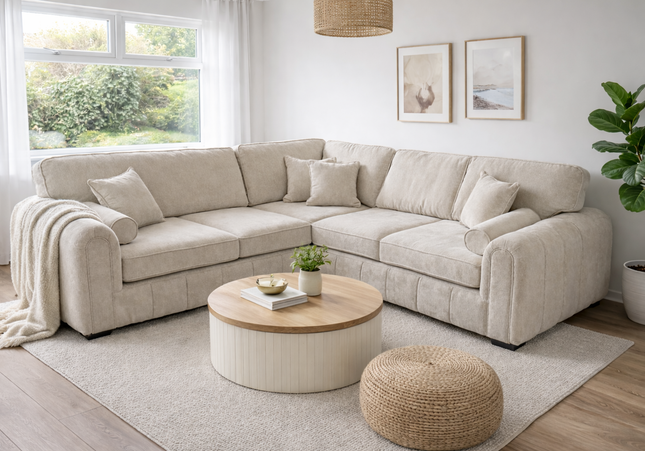 Michelle Corner Sofa In Cream