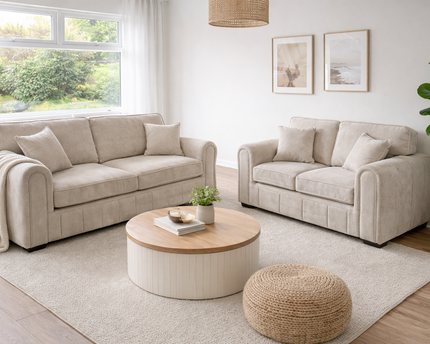Michelle 3 & 2 Seater Sofa In Cream