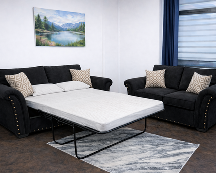 Harrison 3 Seater Sofa Bed +2 Seater In Black