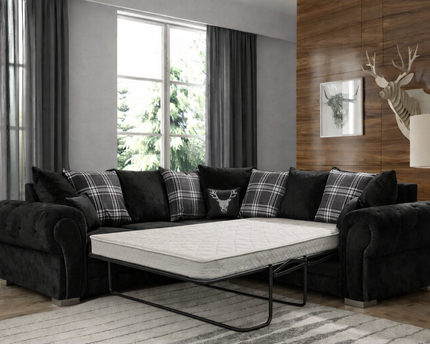 Verona 2c2 Corner Sofa Bed In Black