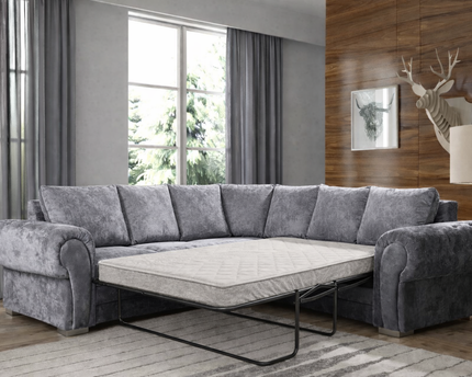 Verona 2c2 Formal Back Corner Sofa Bed In Grey