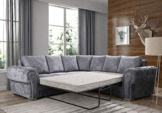 Verona 2c2 Formal Back Corner Sofa Bed In Grey