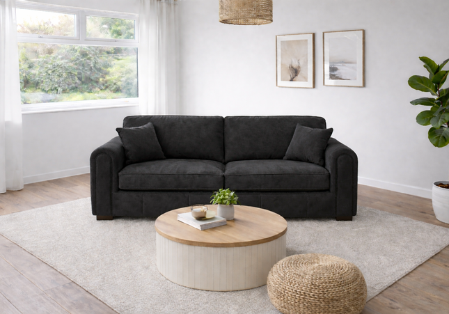Michelle 3 Seater Sofa In Black