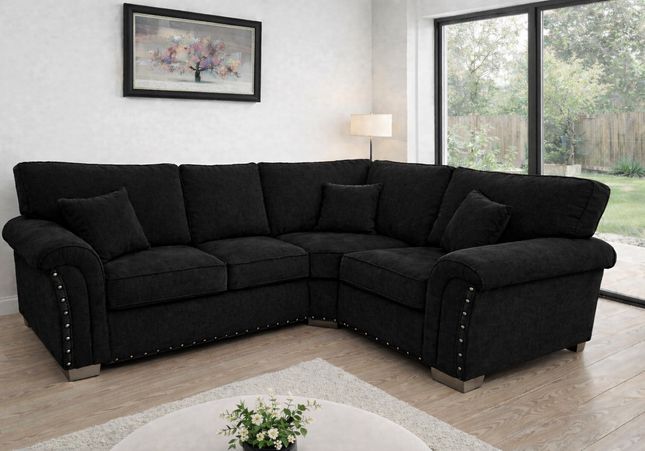 Harrison 2C1 Corner Sofa In Black