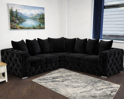Ashton 2c2 Corner Sofa Bed In Black