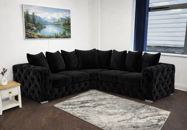 Ashton 2c2 Corner Sofa Bed In Black