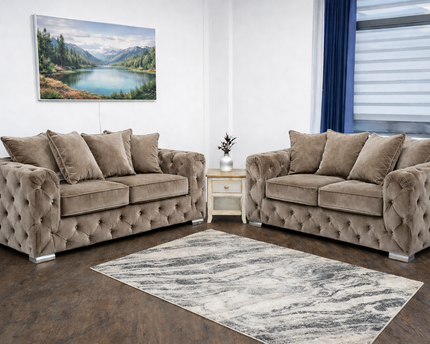 Ashton 3 Seater Sofa Bed + 2 Seater In Beige