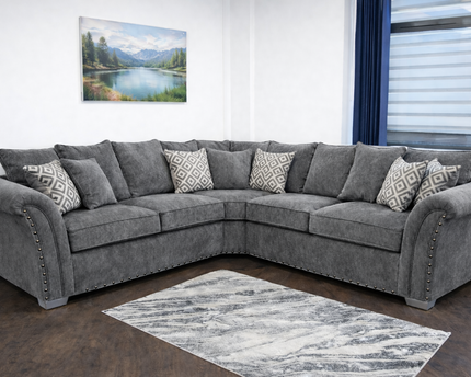 Harrison 2c2 Corner Sofa Bed In Dark Grey