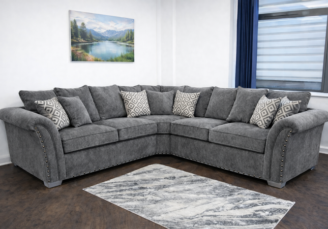 Harrison 2c2 Corner Sofa Bed In Dark Grey