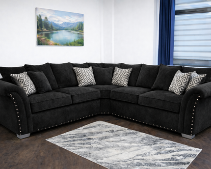 Harrison 2c2 Corner Sofa In Black