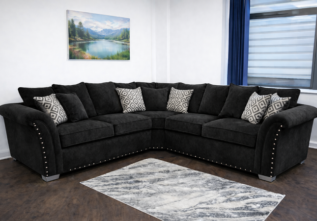 Harrison 2c2 Corner Sofa Bed In Black