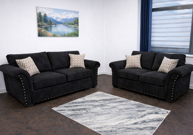 Harrison 3+2 Sofa Set In Black