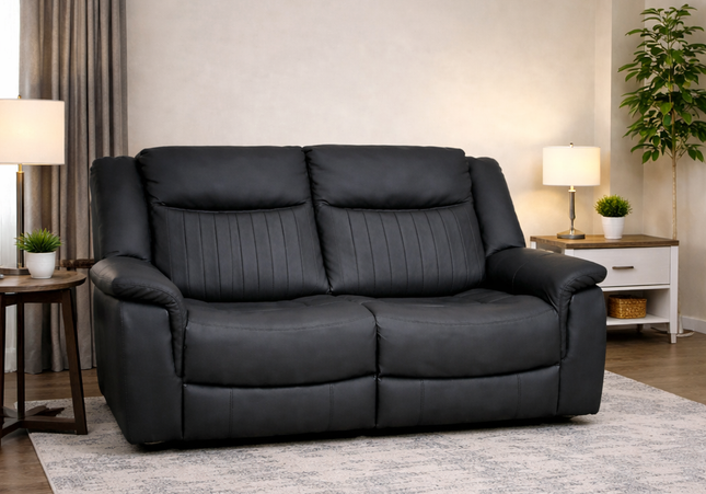 Lotus Tech 2 Seater Power Recliner Sofa In Charcoal