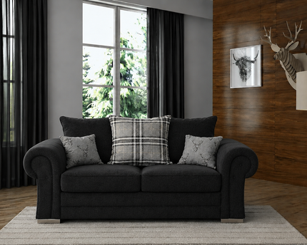 Verona 2 Seat Pillow Back Sofa In Black