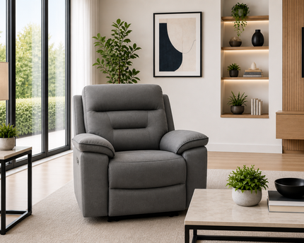 Brayden Arm Chair Manual Recliner In Grey